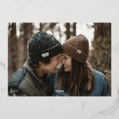 Roos Gold Dirty Pink Klassieke foto slaat de datum Folie Uitnodiging (Achterkant)