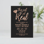 Roos Gold Dit is net echt verlovingsfeest Kaart (Staand voorkant)