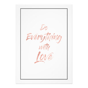 Roos Gold - Doe alles met Love Print Foto Afdruk