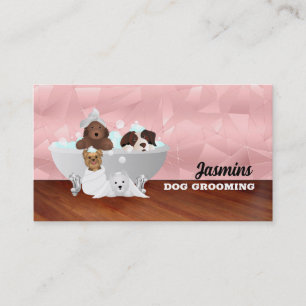 Roos Gold Dog Bath Visitekaartjes