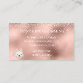 Roos Gold Dog Grooming Glitter Pet Services Visitekaartje (Achterkant)