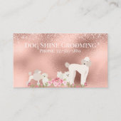 Roos Gold Dog Grooming Glitter Pet Services Visitekaartje (Voorkant)