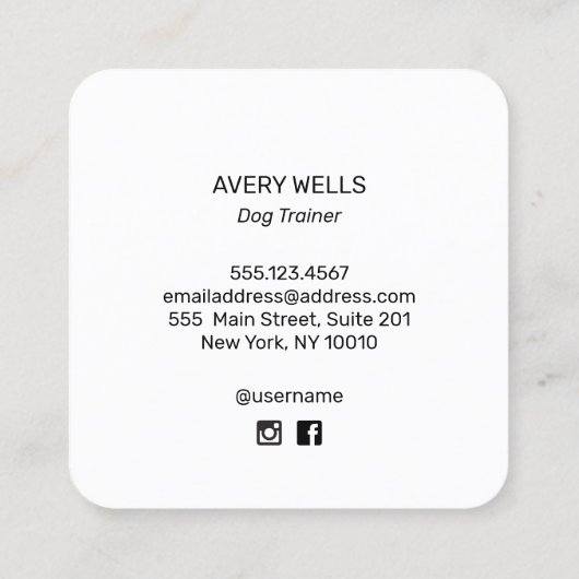 Roos Gold Dog Trainer Training Visitekaartje (Achterkant)