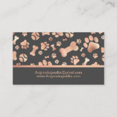 Roos Gold Dog Walker Pet Paw Print Visitekaartje (Achterkant)