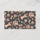 Roos Gold Dog Walker Pet Sitter Paw Print Visitekaartje (Achterkant)