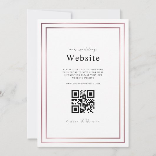 Roos Gold Double Border Lijst alles in één keer Kaart (Achterkant)