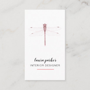Roos Gold Dragonfly Creative Designer Natuur White Visitekaartje