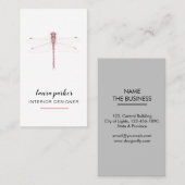 Roos Gold Dragonfly Creative Designer Natuur White Visitekaartje (Voorkant / Achterkant)
