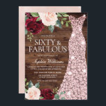 Roos Gold Dress Blush Rustic 60th Birthday Party Kaart<br><div class="desc">Roos Gold Dress Blush Rustic 60th Birthday Party Invitation Bekijk collectie in Niche en Nest Store</div>