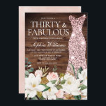 Roos Gold Dress Blush White Rustic 30th Birthday Kaart<br><div class="desc">Roos Gold Dress Blush White Rustic 30th Birthday Party Invitation Zie overeenkomend collectie in Niche en Nest Store</div>