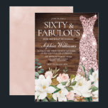 Roos Gold Dress Blush White Rustic 60th Birthday Kaart<br><div class="desc">Roos Gold Dress Blush White Rustic 60th Birthday verjaardagsfeestje Uitnodiging Zie overeenkomend collectie in niche en nestwinkel Veel bedankt</div>