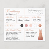 Roos Gold Dress Bruidsmeisje Informatie Kaart (Voorkant)