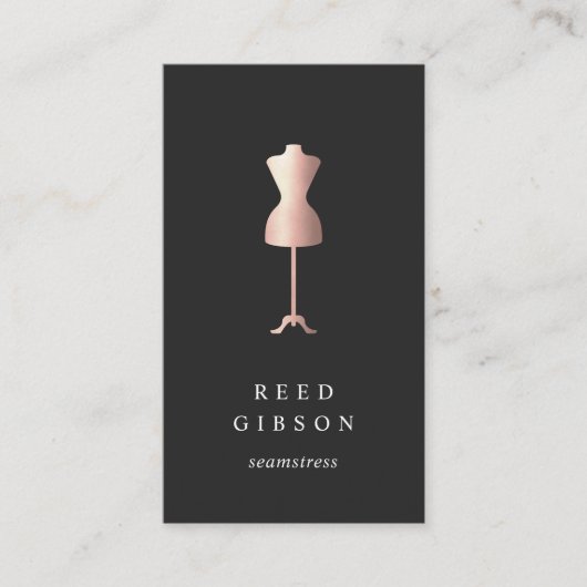 Roos Gold Dress-formulier | Seamstress Tailor Desi Visitekaartje (Voorkant)