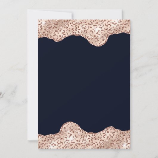 Roos Gold Dress & Glam Edges Sweet 16 Kaart (Achterkant)