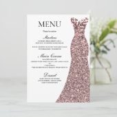 Roos Gold Dress Verjaardagsfeest Vrijgezellenfeest Menu (Staand voorkant)