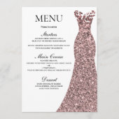 Roos Gold Dress Verjaardagsfeest Vrijgezellenfeest Menu (Voorkant)