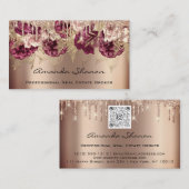 Roos Gold Drip Logo QRCODE voor Event Wedding Plan Visitekaartje (Voorkant / Achterkant)