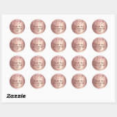 Roos Gold Dripping Glitter & Diamond Birthday Ronde Sticker (Vel)