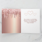 Roos Gold Dripping Glitter & Diamond Sweet 16 Kaart (Binnen)