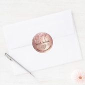 Roos Gold Dripping Glitter & Diamond Sweet 16 Ronde Sticker (Envelop)