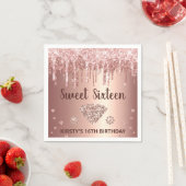 Roos Gold Dripping Glitter & Diamond Sweet 16 Servet (Insitu)