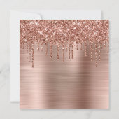 Roos Gold Dripping Glitter en Folie 40e Verjaardag Kaart (Achterkant)