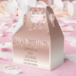 Roos Gold Dripping Glitter Metallic Shine Bedankdoosjes