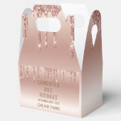 Roos Gold Dripping Glitter Metallic Shine Bedankdoosjes (Geopend)