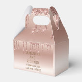 Roos Gold Dripping Glitter Metallic Shine Bedankdoosjes (Voorkant Zijde)