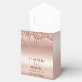 Roos Gold Dripping Glitter Metallic Shine Bedankdoosjes (Geopend)