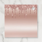 Roos Gold Dripping Glitter Metallic Shine Bedankjes Labels (Achterkant)
