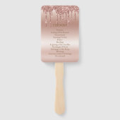 Roos Gold Dripping Glitter Metallic Shine Bruiloft Handwaaier (Achterkant)