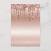 Roos Gold Dripping Glitter Metallic Shine Informatiekaartje (Achterkant)