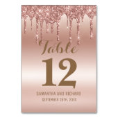 Roos Gold Dripping Glitter Metallic Shine Kaart (Achterkant)