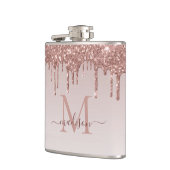 Roos Gold Dripping Glitter Modern Sparkle Monogram Heupfles (Links)