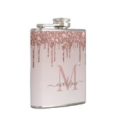 Roos Gold Dripping Glitter Modern Sparkle Monogram Heupfles (Rechts)