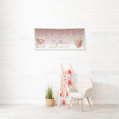 Roos Gold Dripping Glitter Twee foto 60e verjaarda Spandoek (Insitu)