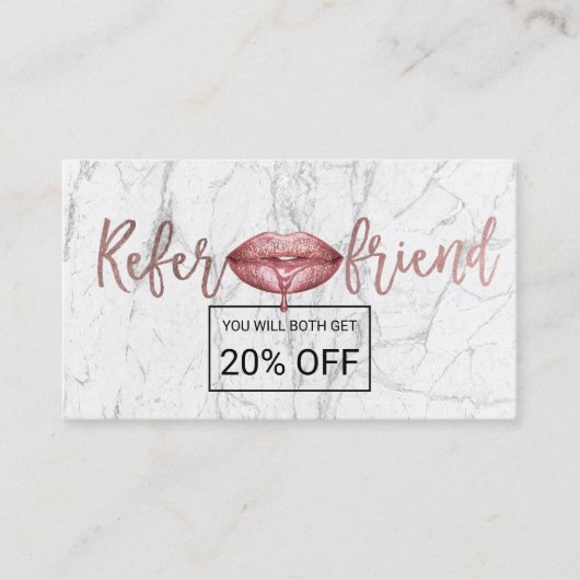 Roos Gold Dripping Lips maken artistieke verwijzin Aanbevelingskaartje (Voorkant)