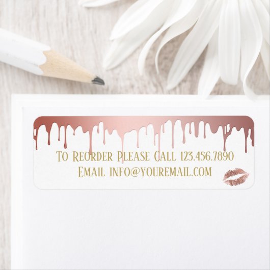 Roos Gold Dripping Make-up Distributeur Reorder Etiket (Insitu)