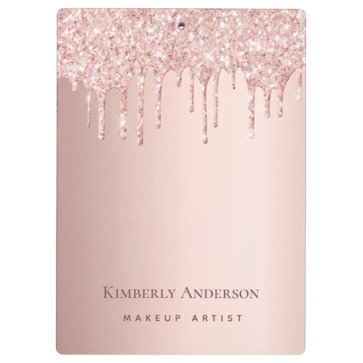 Roos Gold Drips Business Klembord (Achterkant)