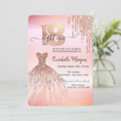 Roos Gold Drips Dress 18e Kaart (Staand voorkant)