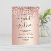 Roos Gold Drips Girly Modern Drive beroemd gemaakt Kaart (Staand voorkant)