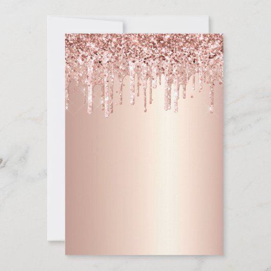 Roos Gold Drips Girly Modern Drive beroemd gemaakt Kaart (Achterkant)