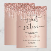 Roos Gold Drips Girly Modern Drive beroemd gemaakt Kaart (Voorkant / Achterkant)