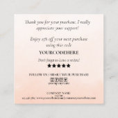 roos Gold Drips Heart Bedankt voor uw bestelling Vierkante Visitekaartje (Achterkant)