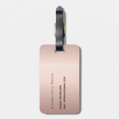 Roos Gold Drips Monogram Naam Bagagelabel (Achterkant verticaal)