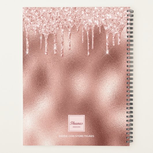 Roos Gold Drips Naam 2025 Planner (Achterkant)