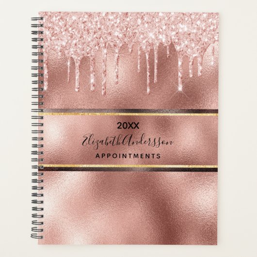 Roos Gold Drips Naam 2025 Planner (Voorkant)