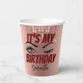 Roos Gold Drips op 18e verjaardag | 21e | 40e | 50 Papieren Bekers (Achterkant)