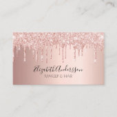 Roos gold drips QR code script Visitekaartje (Voorkant)